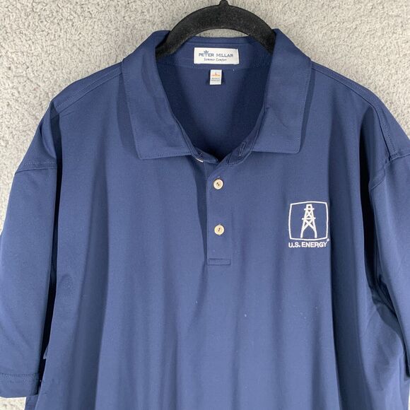 Peter Millar Summer Comfort‎ Polo Mens L Navy Short Sleeve Collared Golf - Picture 2 of 13